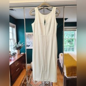 Mint green dress with keyhole neck and back lace detail